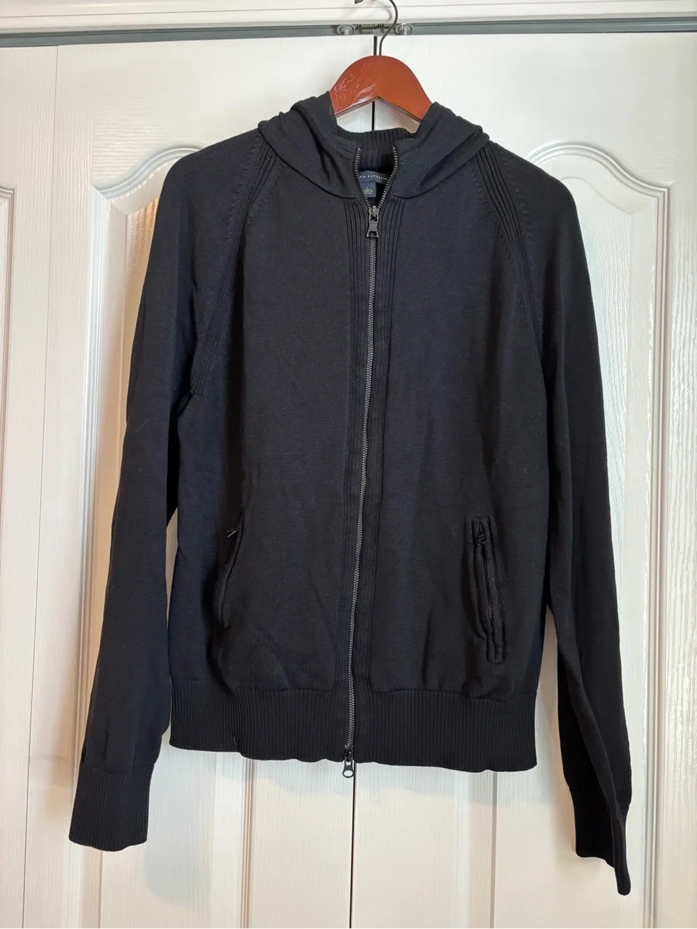 Banana Republic Black Zip-Up Knit Jacket